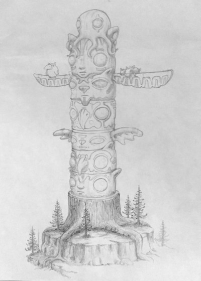 Totem - Pencil Drawing - SOLD