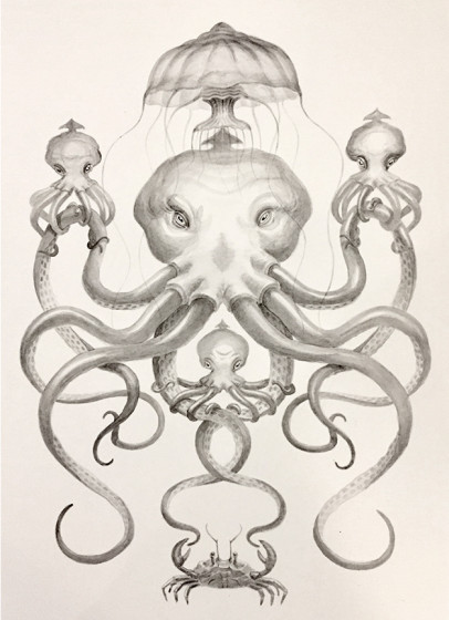 OctoTableau - Watercolor Study - SOLD