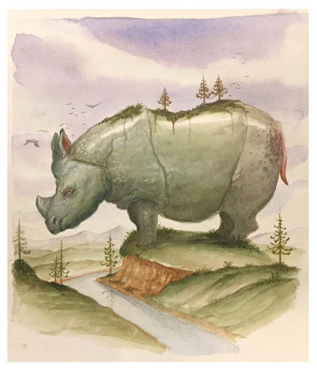 "The Stoic" - Watercolor - SOLD